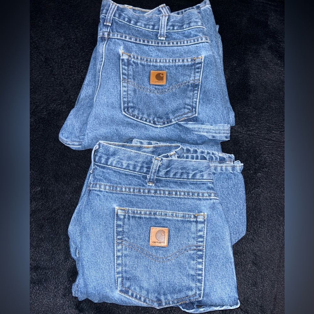 -Vintage Carhartt Carpenter Relaxed Fit Jeans Made In U.S.A. —Bundle!! Size33-36
